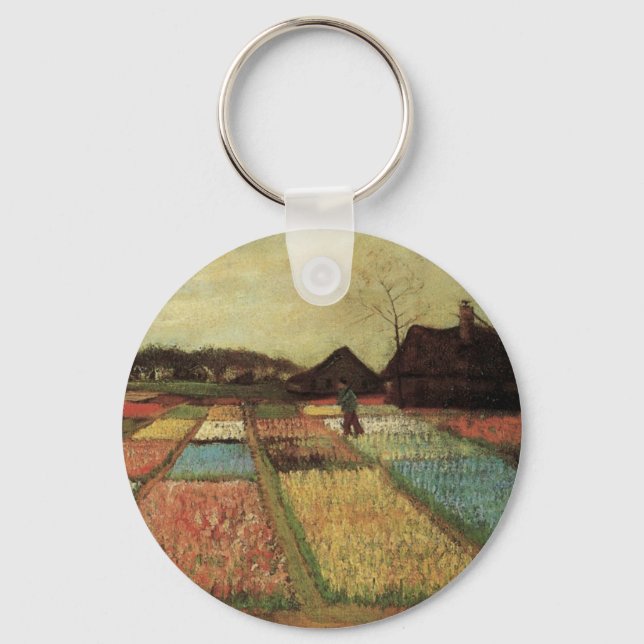 Bulb Fields by Vincent van Gogh Key Ring (Front)