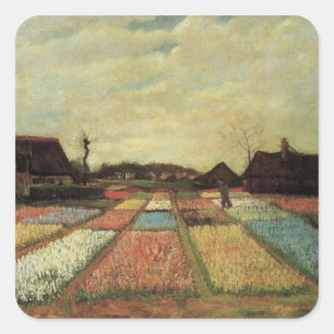 Bulb Fields by Vincent van Gogh Square Sticker