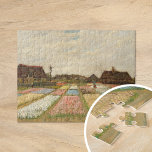 Bulb Fields | Vincent Van Gogh Jigsaw Puzzle<br><div class="desc">Bulb Fields (1883) or Flower Beds in Holland by Dutch post-impressionist artist Vincent Van Gogh. Original artwork is an oil on canvas. This is one of Van Gogh's first landscape paintings depicting a panoramic view of tulip fields in blossom. Use the design tools to add custom text or personalise the...</div>