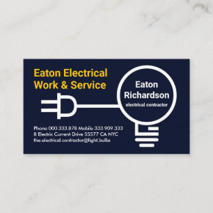 Bulb Plug Electrical Wiring Business Card