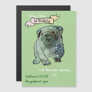 Buldog Puppy Birthday Invitation French Bulldog