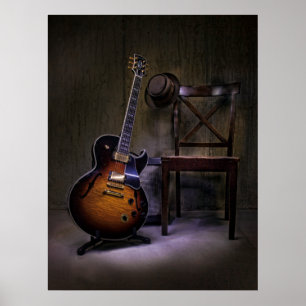 Bules Guitar with Chair Poster