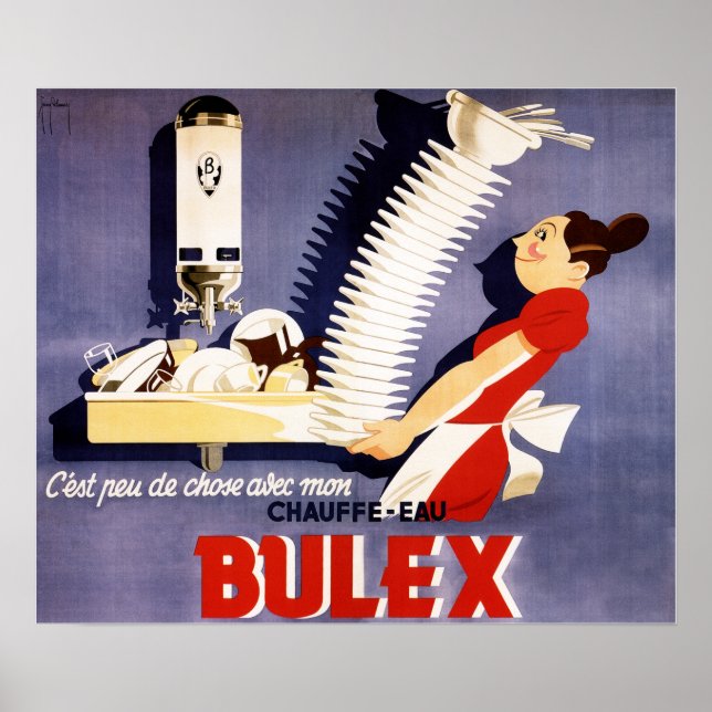 BULEX Belgian Water Heater Vintage Advertisement Poster (Front)