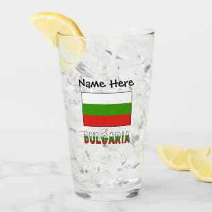 Bulgaria and Bulgarian Flag Personalised Glass