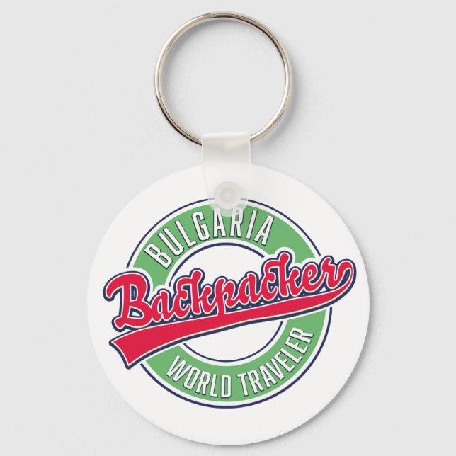 Bulgaria backpacker world traveller key ring (Front)