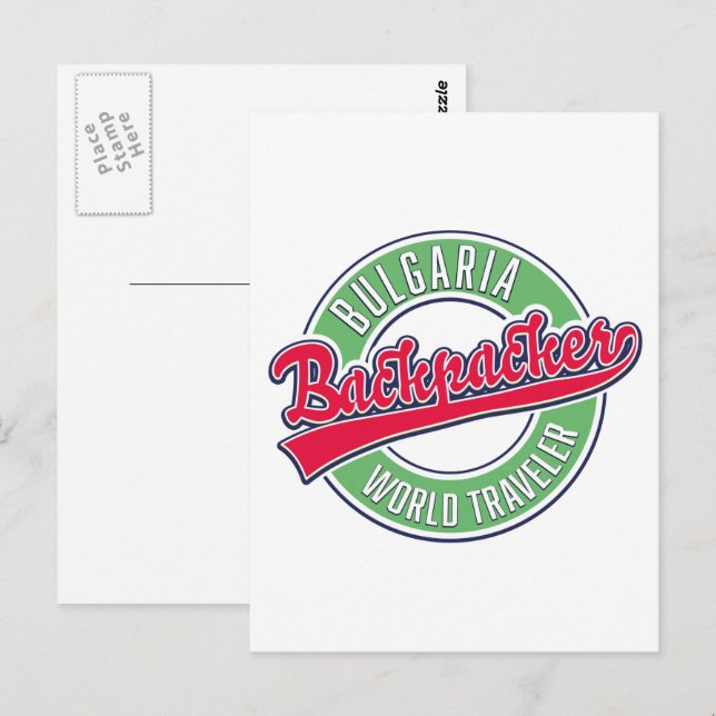 Bulgaria backpacker world traveller postcard (Front/Back)