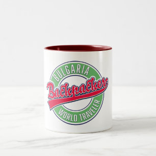 Bulgaria backpacker world traveller Two-Tone coffee mug