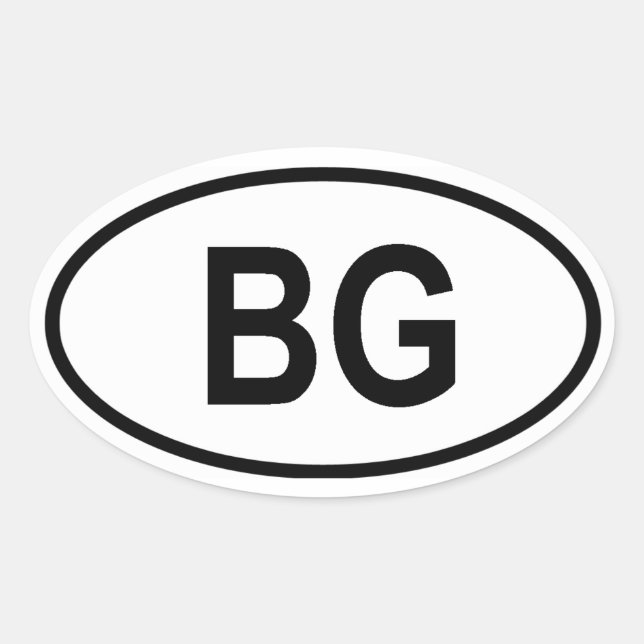 Bulgaria "BG" Oval Sticker (Front)