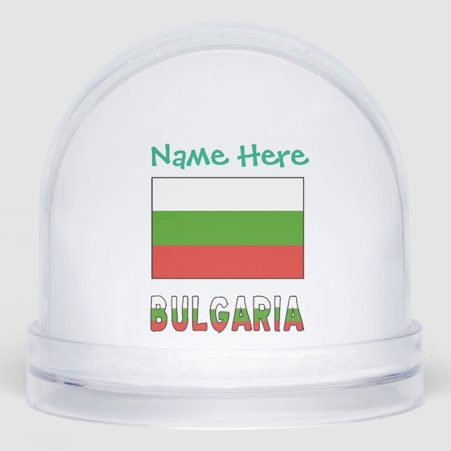 Bulgaria Bulgarian Flag Personalised  Snowglobe (Front)