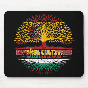Bulgaria Bulgarian Spain Spanish Tree Roots Flag Mouse Mat