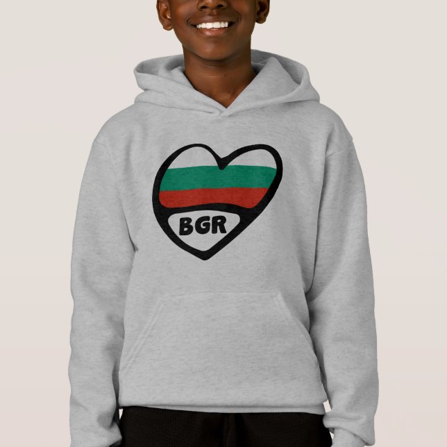 Bulgaria Country Code Flag Heart, BGR (Front)
