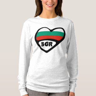 Bulgaria Country Code Flag Heart, BGR T-Shirt