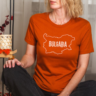 Bulgaria Country Map Shirt Text Bulgarian Outline
