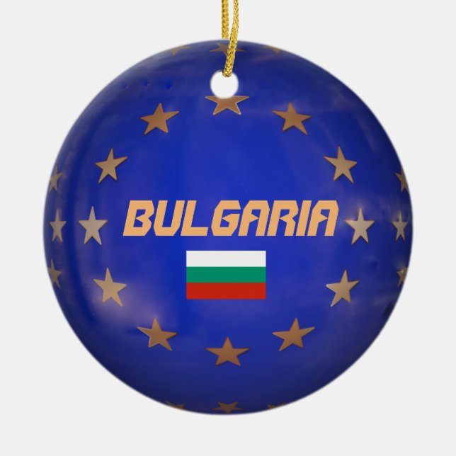 Bulgaria European Circle Christmas Ornament (Front)