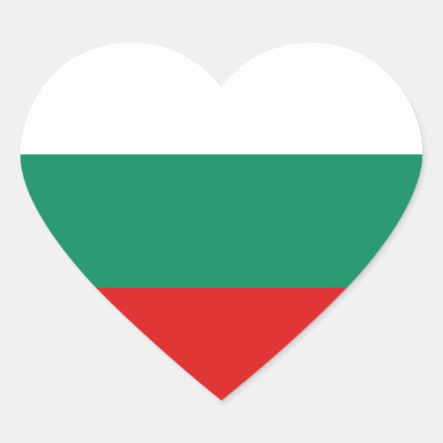 Bulgaria Flag Heart Sticker (Front)