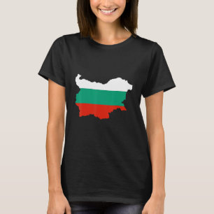 Bulgaria flag in Bulgaria outline Bulgaria T-Shirt