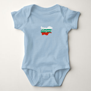 Bulgaria flag map baby bodysuit