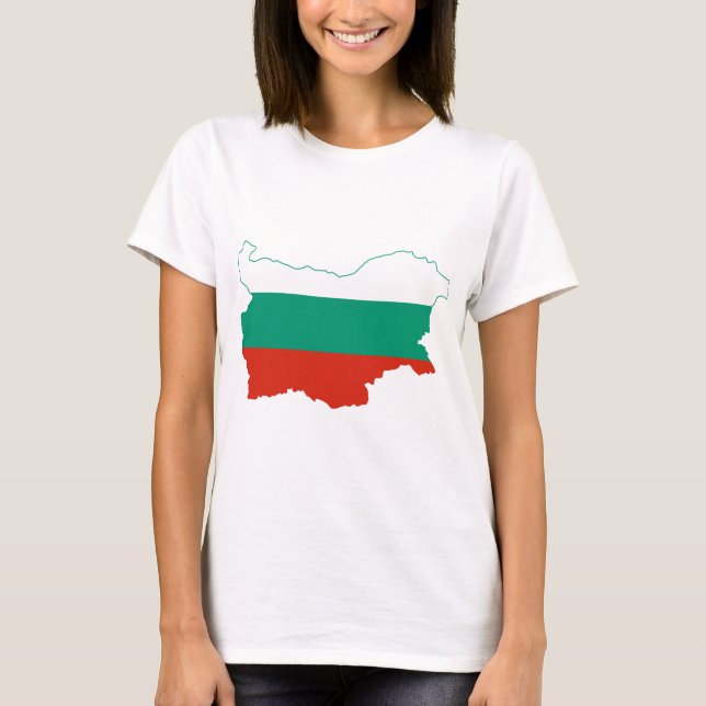 Bulgaria Flag map BG T-Shirt (Front)