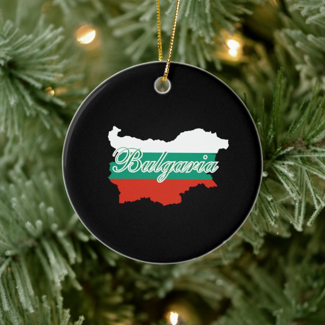 Bulgaria flag map ceramic tree decoration (Tree)