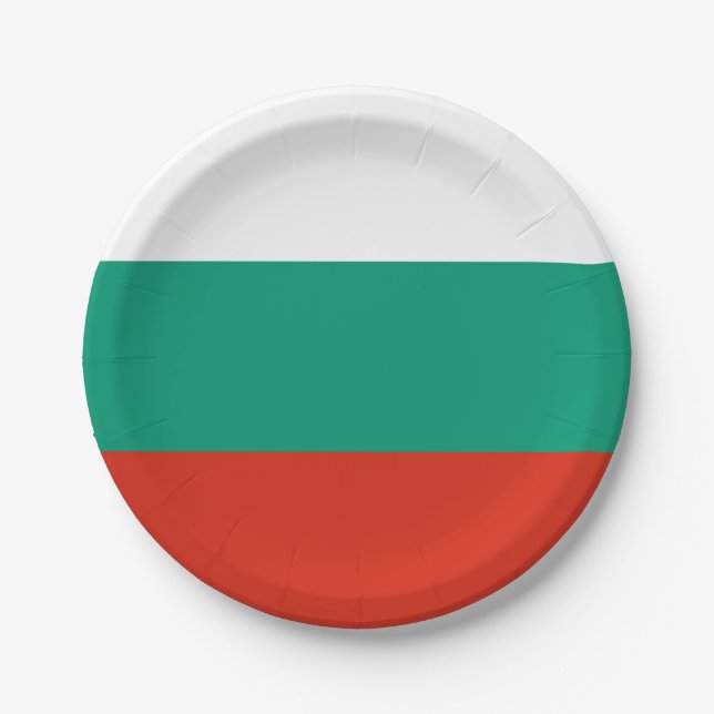 Bulgaria Flag Paper Plate (Front)
