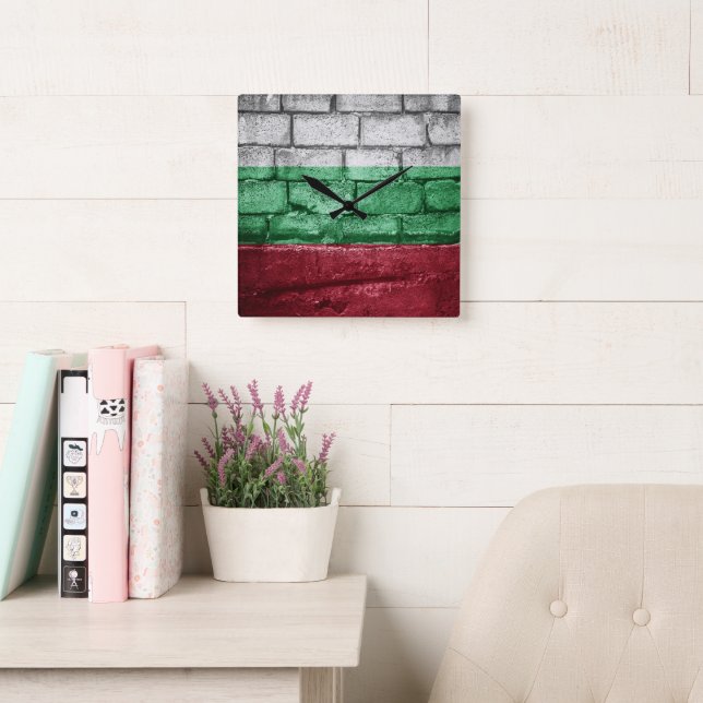 Bulgaria flag wall square wall clock (Reading Room)