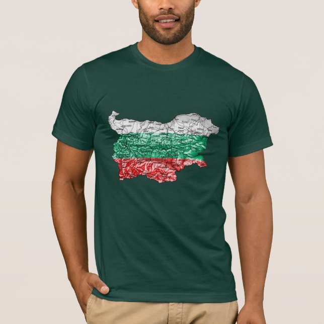 Bulgaria Flagcolor Map T-Shirt (Front)