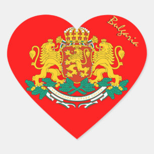 Bulgaria Heart Sticker, Patriotic Bulgarian Flag Heart Sticker