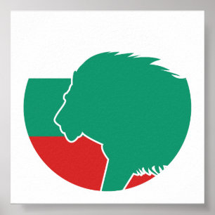 Bulgaria Lion Bulgarian National Animal Flag Poster