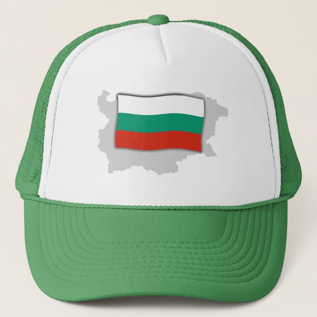 Bulgaria Map and Flag Trucker Hat (Front)