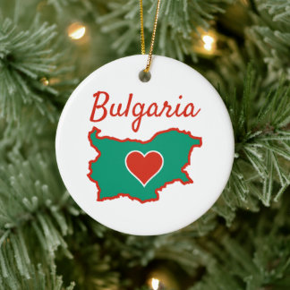 Bulgaria Map Ceramic Tree Decoration