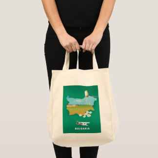 Bulgaria map travel print tote bag