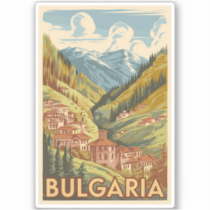Bulgaria Painterly Illustration Travel Art Vintage