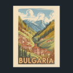Bulgaria Painterly Illustration Travel Art Vintage Postcard<br><div class="desc">Bulgaria vector artwork design. Bulgaria,  a diverse and historic destination in Eastern Europe,  is known for its charming cities,  stunning Black Sea coastline,  and breathtaking mountain landscapes.</div>