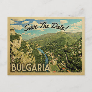 Bulgaria Save The Date Bulgarian Announcement Postcard