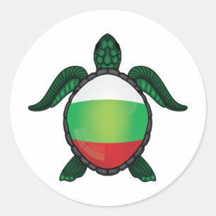 Bulgaria sea turtle flag classic round sticker