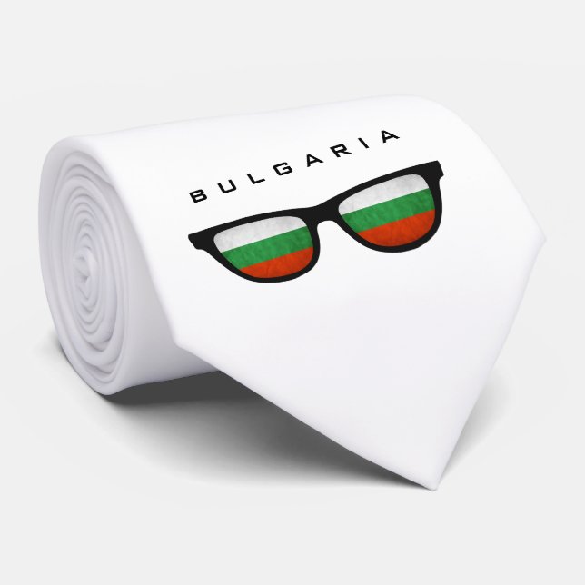 Bulgaria Shades custom text & colour tie (Rolled)