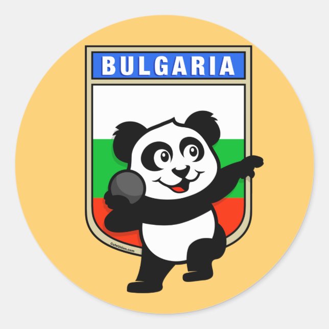 Bulgaria Shot Put Panda Classic Round Sticker (Front)
