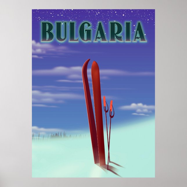 Bulgaria ski travel poster (Front)