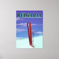 Bulgaria ski travel poster
