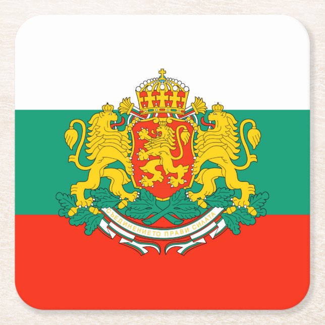 Bulgaria Square Paper Coaster (Front)