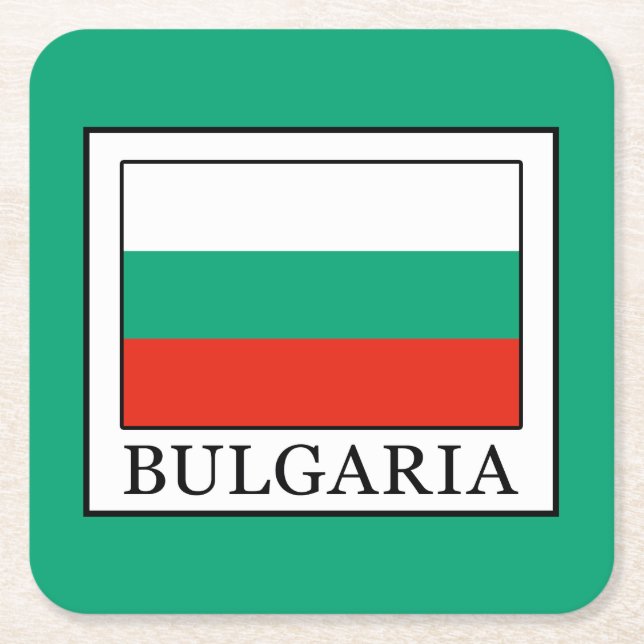 Bulgaria Square Paper Coaster (Front)