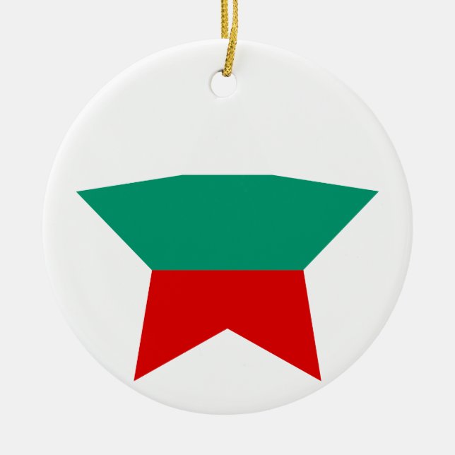 Bulgaria Star Ceramic Tree Decoration (Front)