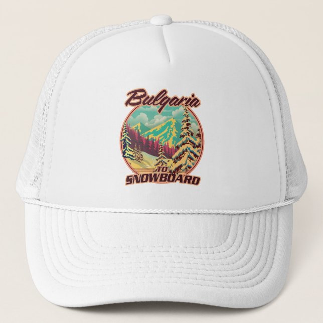 Bulgaria to Snowboard Trucker Hat (Front)