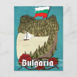 Bulgaria Vintage Travel Poster Postcard