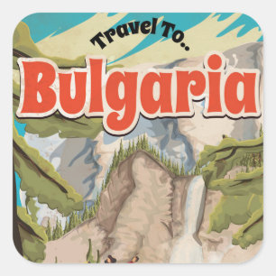 Bulgaria Vintage Travel Poster Square Sticker