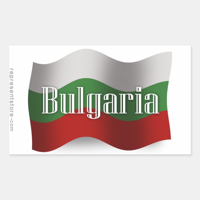 Bulgaria Waving Flag Rectangular Sticker (Front)