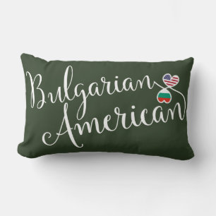 Bulgarian American Entwined Hearts   Lumbar Cushion
