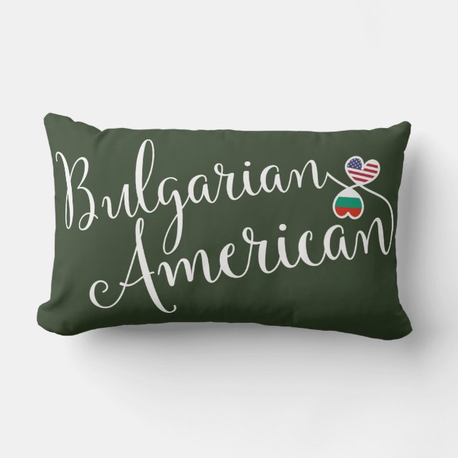 Bulgarian American Entwined Hearts   Lumbar Cushion (Front)