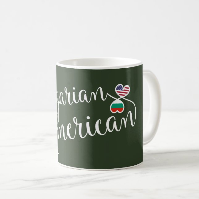 Bulgarian American Entwined Hearts Mug (Front Right)