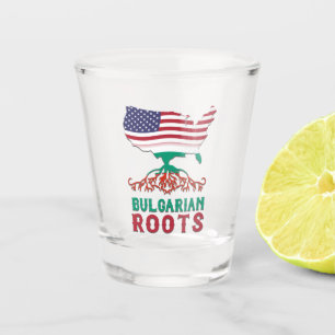 Bulgarian American Roots Shot Glass